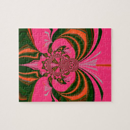 Hot Pink Red Golden Green Legpuzzel (Horizontaal)