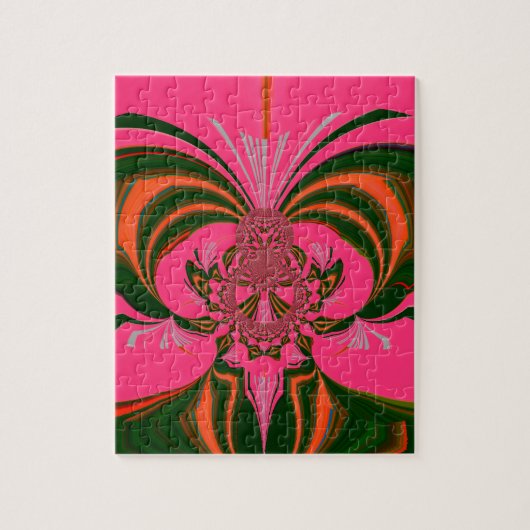 Hot Pink Red Golden Green Legpuzzel (Verticaal)