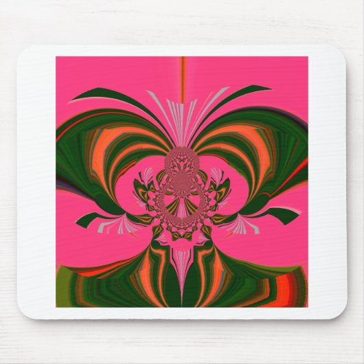 Hot Pink Red Golden Green Muismat (Voorkant)