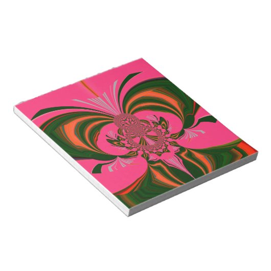 Hot Pink Red Golden Green Notitieblok (Schuin)