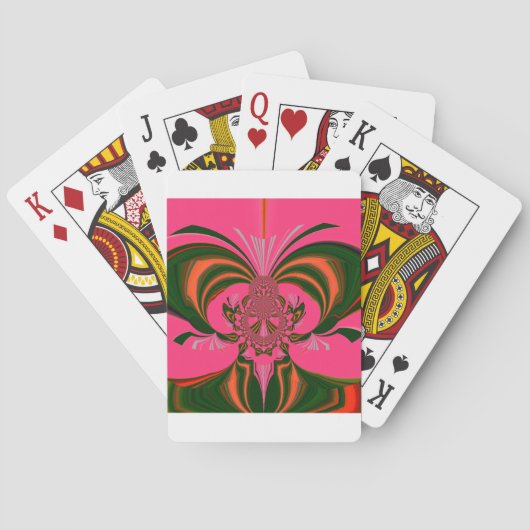 Hot Pink Red Golden Green Pokerkaarten (Achterkant)