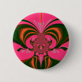 Hot Pink Red Golden Green Ronde Button 5,7 Cm (Voorkant)
