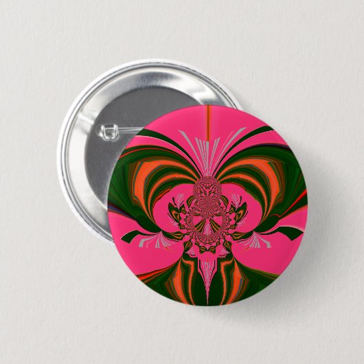 Hot Pink Red Golden Green Ronde Button 5,7 Cm (Voorkant /achterkant)