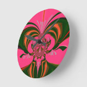 Hot Pink Red Golden Green Ronde Klok (Hoek)