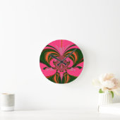Hot Pink Red Golden Green Ronde Klok (Huis)