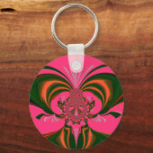 Hot Pink Red Golden Green Sleutelhanger (Voorkant)