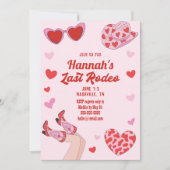 Hot Pink Red Last Rodeo Bachelorette Kaart (Voorkant)