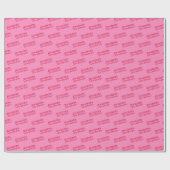 Hot Pink Red Naam Age Chic Verjaardag Cadeaupapier (Vlak)