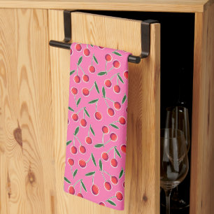 Hot Pink Retro Berry Cherry Pop Art Theedoek