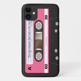Hot Pink Retro Cassettebandje - Aangepast Hoesje
