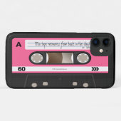 Hot Pink Retro Cassettebandje - Aangepast Hoesje (Achterkant (horizontaal))