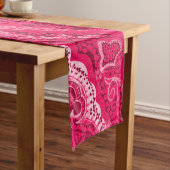 Hot Pink Retro Paisley Bandanna/Bandana Medium Tafelloper (Voorbeeld)