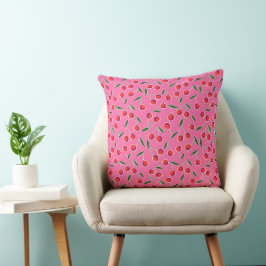 Hot Pink Retro Pop Art Berry Cherry Kussen