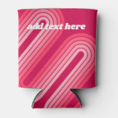 Hot Pink Retro Stripes Arch - Funky Tekst in Wit Blikjeskoeler (Voorkant)
