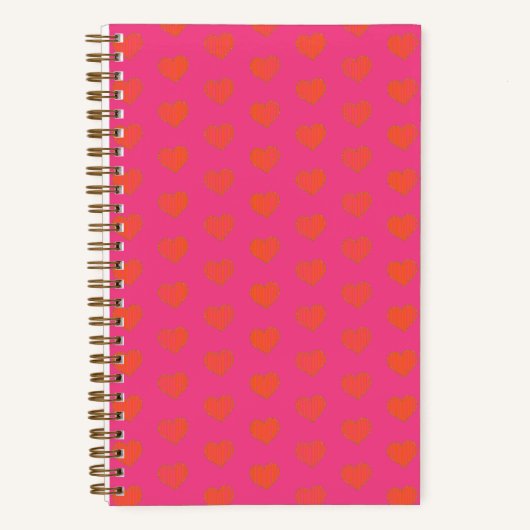 Hot Pink & Romance Hartpatroon Notitieboek (Voorkant)
