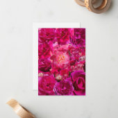 Hot Pink Rose Collage  Notitiekaartje (Voorkant / Achterkant in situ)