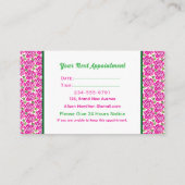 Hot Pink Roses Makeup Hair Stylist Artist Salon  Afsprakenkaartje (Achterkant)