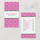 Hot Pink Roses Makeup Hair Stylist Artist Salon  Afsprakenkaartje (Voorkant / Achterkant)