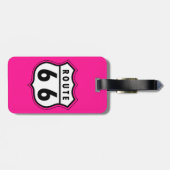 Hot Pink Route 66 verkeersbord Bagagelabel (Achterkant horizontaal)