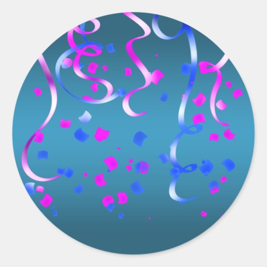 Hot Pink Royal Blue Confetti Stickers (Voorkant)