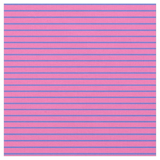 Hot Pink & Royal Blue Pattern van Stripes Stof (Close Up)