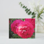 Hot Pink Rozen - gepersonaliseerd Briefkaart (Staand voorkant)