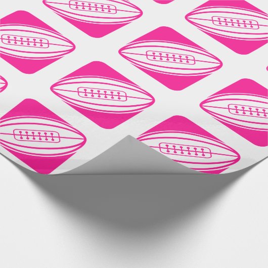 Hot Pink Rugby Cadeaupapier (Hoek)