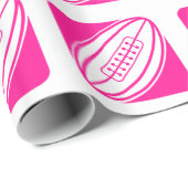 Hot Pink Rugby Cadeaupapier (Rol Hoek)