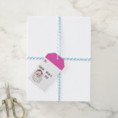 Hot Pink Santa Cadeaulabel (Met Touw)