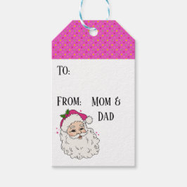 Hot Pink Santa Cadeaulabel