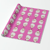 Hot Pink Santa Cadeaupapier (Uitgerold)