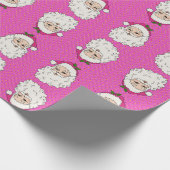 Hot Pink Santa Cadeaupapier (Hoek)