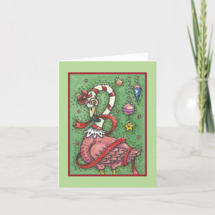 HOT PINK SANTA FLAMINGO CHRISTMAS WENSKAART B FEESTDAGEN KAART