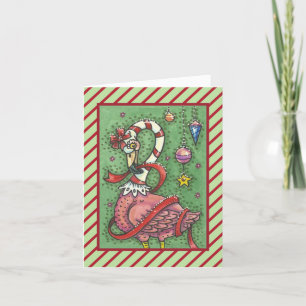 HOT PINK SANTA FLAMINGO CHRISTMAS WENSKAART V FEESTDAGEN KAART