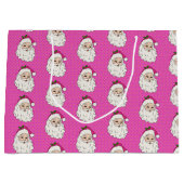 Hot Pink Santa Groot Cadeauzakje (Voorkant)