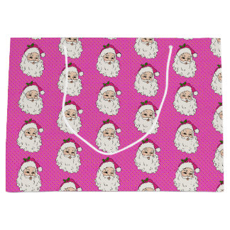 Hot Pink Santa Groot Cadeauzakje