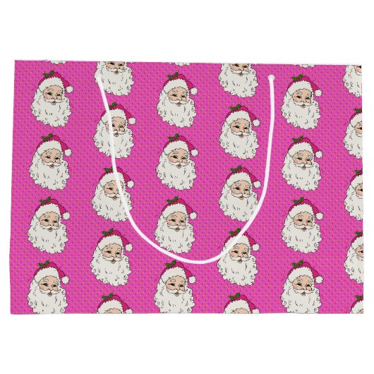 Hot Pink Santa Groot Cadeauzakje (Achterkant)