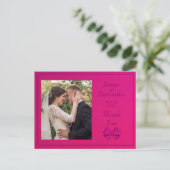 Hot Pink Satin Bow - Dank u Briefkaart (Staand voorkant)