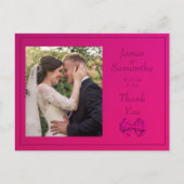 Hot Pink Satin Bow - Dank u Briefkaart (Voorkant)