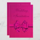 Hot Pink Satin Bow - Weddenschap Kaart (Voorkant / Achterkant)