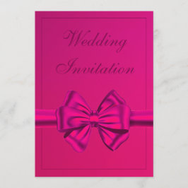 Hot Pink Satin Bow - Weddenschap Kaart