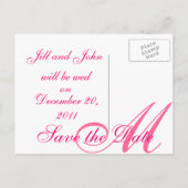 Hot Pink Save the Date Aankondigingen Briefkaarten (Achterkant)