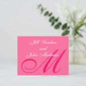 Hot Pink Save the Date Aankondigingen Briefkaarten (Staand voorkant)