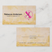 Hot Pink Scissors Comb Logo | Hair Stylist Appt Afsprakenkaartje (Voorkant / Achterkant)