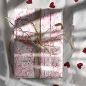 Hot Pink Scribble Cats – modern cute Pattern Inpakpapier Vel