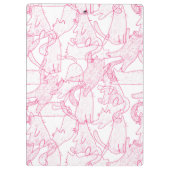 Hot Pink Scribble Cats – modern cute Pattern Klembord (Achterkant)