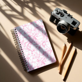 Hot Pink Scribble Cats – modern cute Pattern Notitieboek