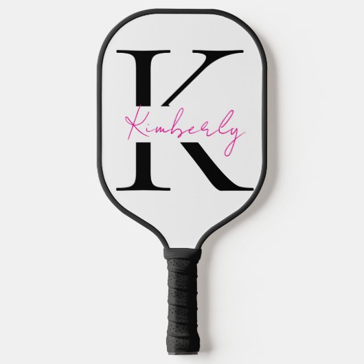 Hot Pink Script-naam personaliseren Pickleball Paddle (Voorkant)