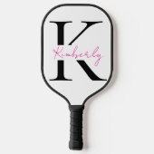 Hot Pink Script-naam personaliseren Pickleball Paddle (Achterkant)