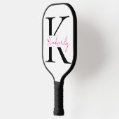 Hot Pink Script-naam personaliseren Pickleball Paddle (Links)